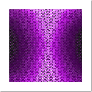 Purple Skin 3D Hexagon Pattern Posters and Art